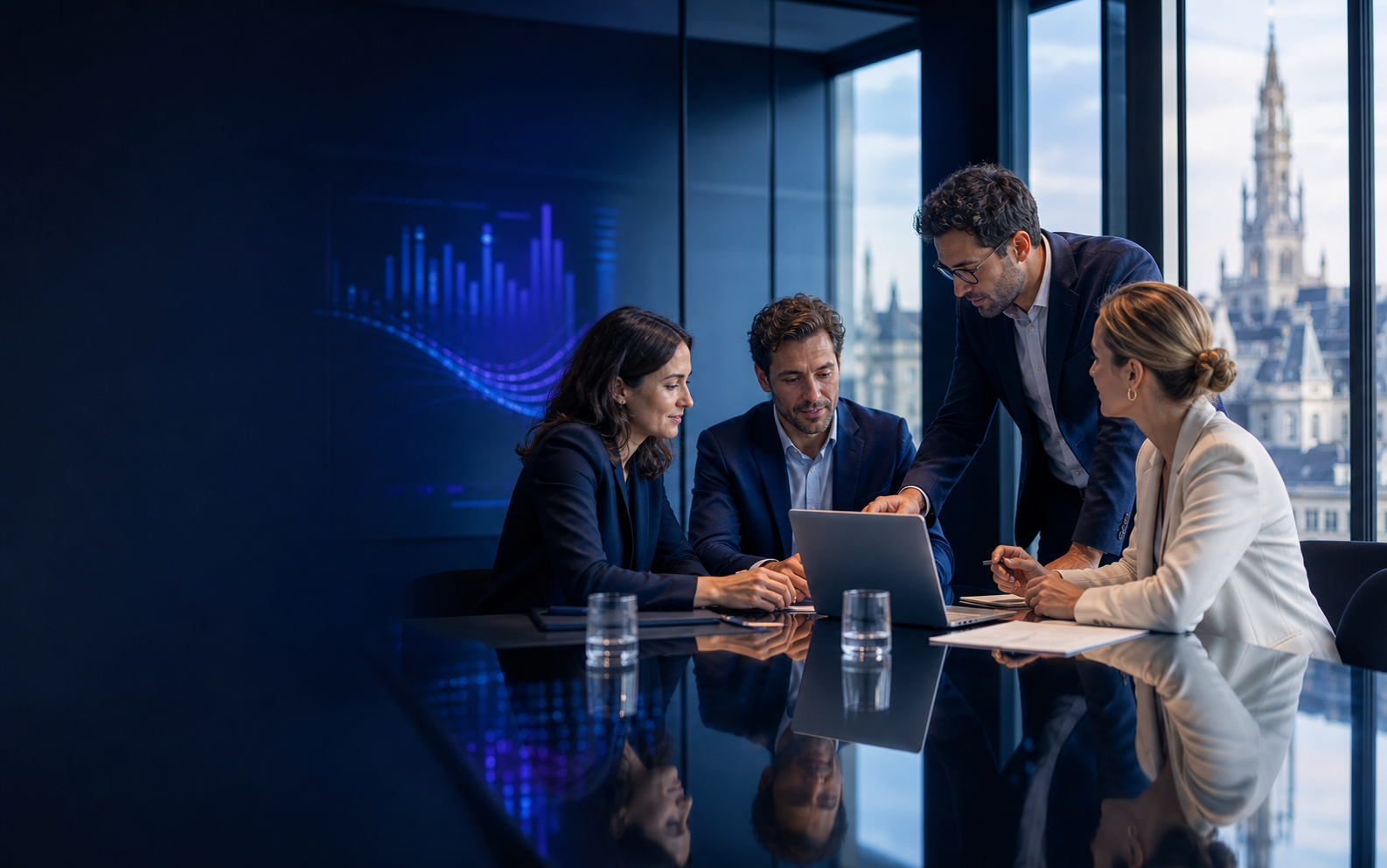 Consultants collaborating on a digital transformation programme